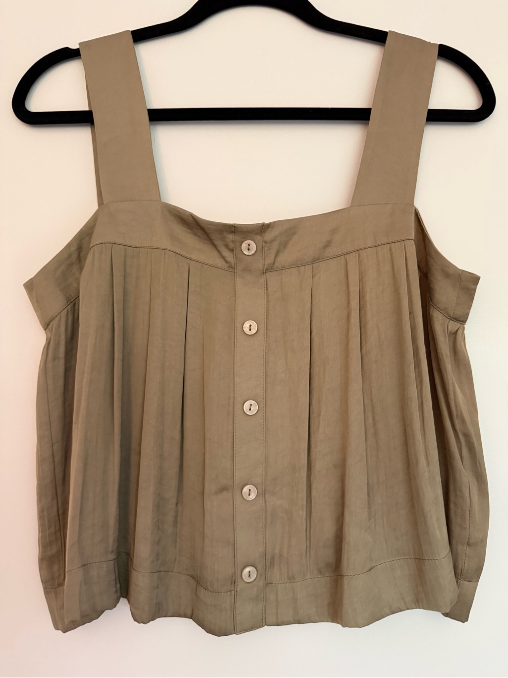 Christian Lacroix Taupe Pleated Sleeveless Tank